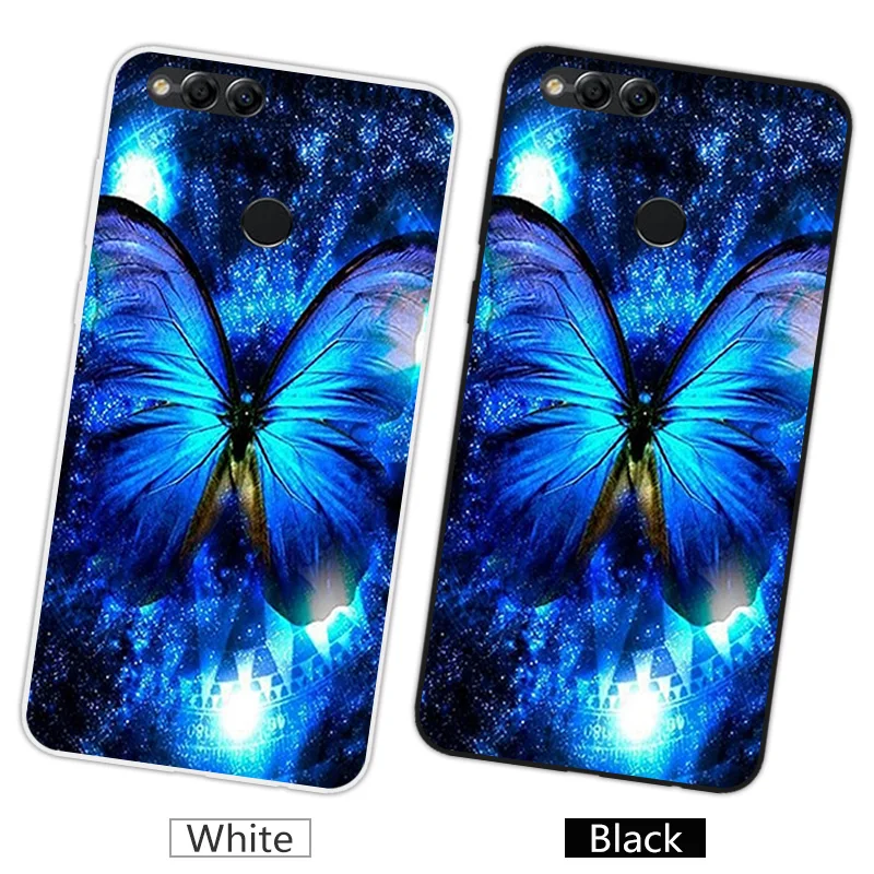 Силиконовый чехол для Huawei Honor 7X черный матовый 7 X телефона DIY Fundas 7x Funny Cat |