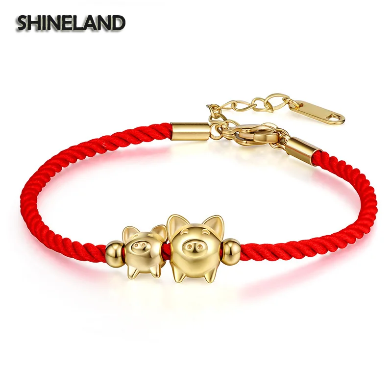 Shineland 2019 Новый Браслеты с поросятами для Для женщин ювелирные изделия 925 пробы
