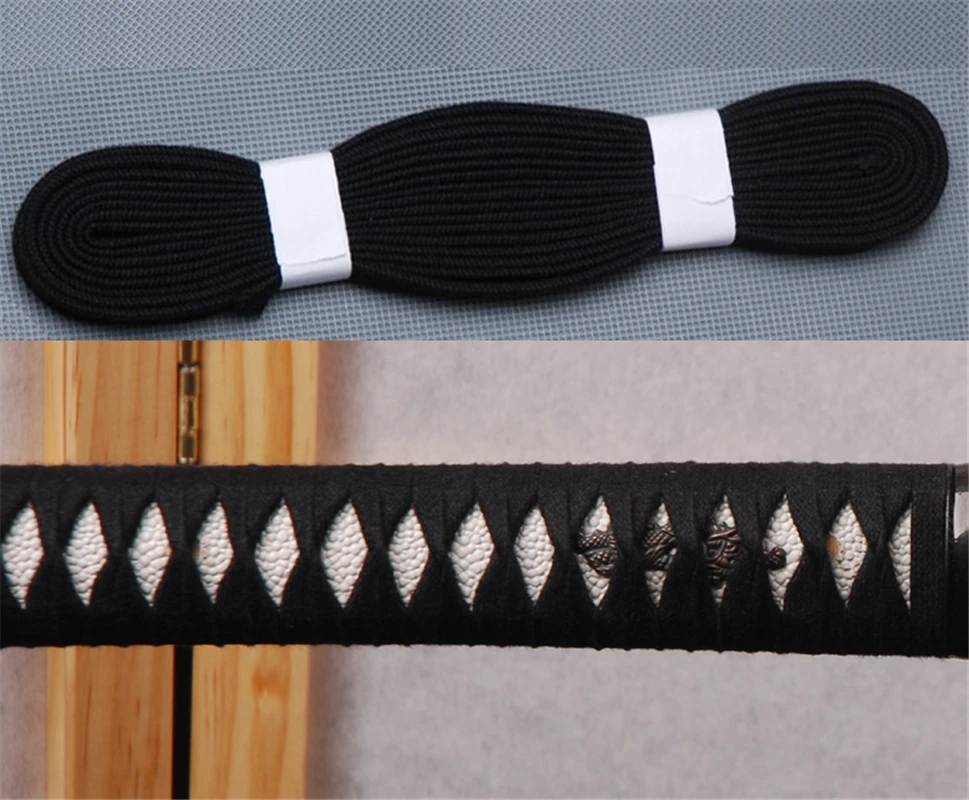 Black Ito Sageo Cotton Cord for Samurai Sword Japanese Katana or Wakizashi or Tanto Fitting Mounting M6