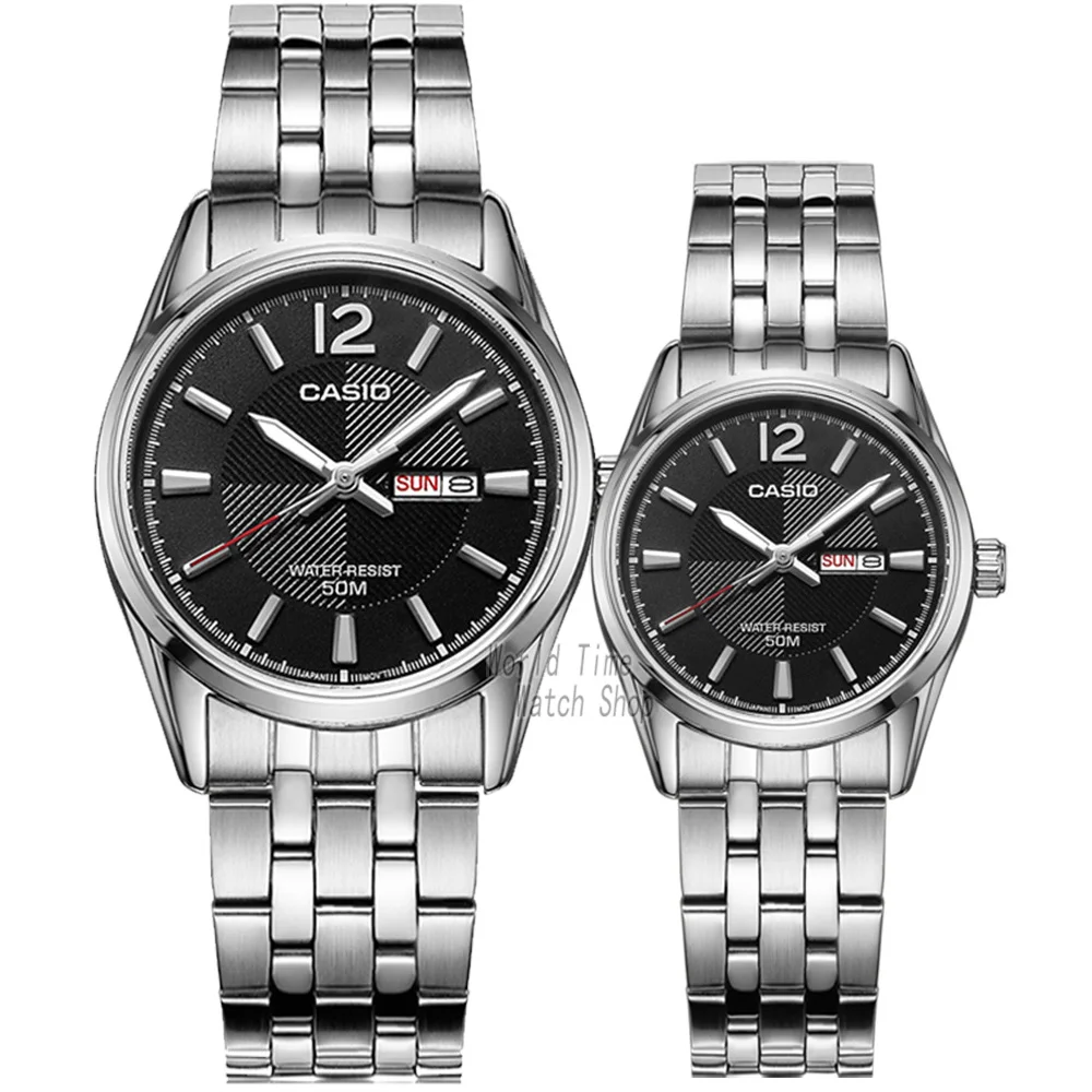 M1335D1A-L1335D1A Casio Watch Часы Мужские кварцевые спортивные женские и мужские часы брендовые Роскошные водонепроницаемые парный комплект часов из нержавеющей стали Feminino Relogio Masculno MTP-1335D LTP-1335D - Цвет: M1335D1A-L1335D1A
