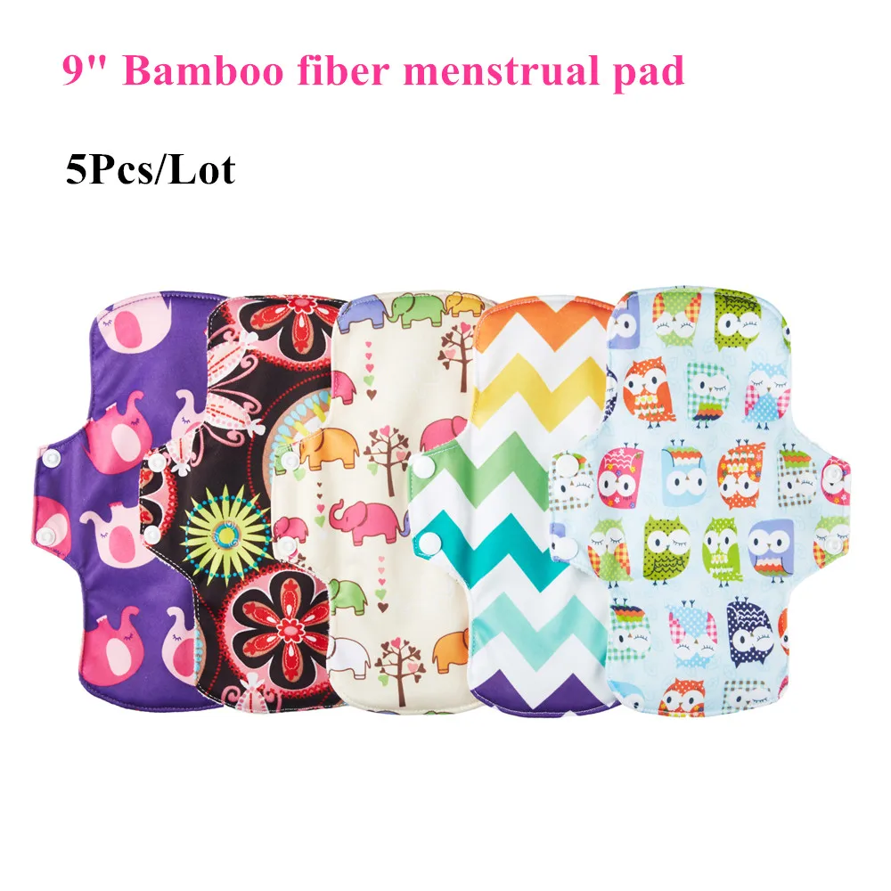 5 шт. прокладки из бамбукового волокна 9 дюймов|menstrual pads|cloth menstrual padssanitary napkin |