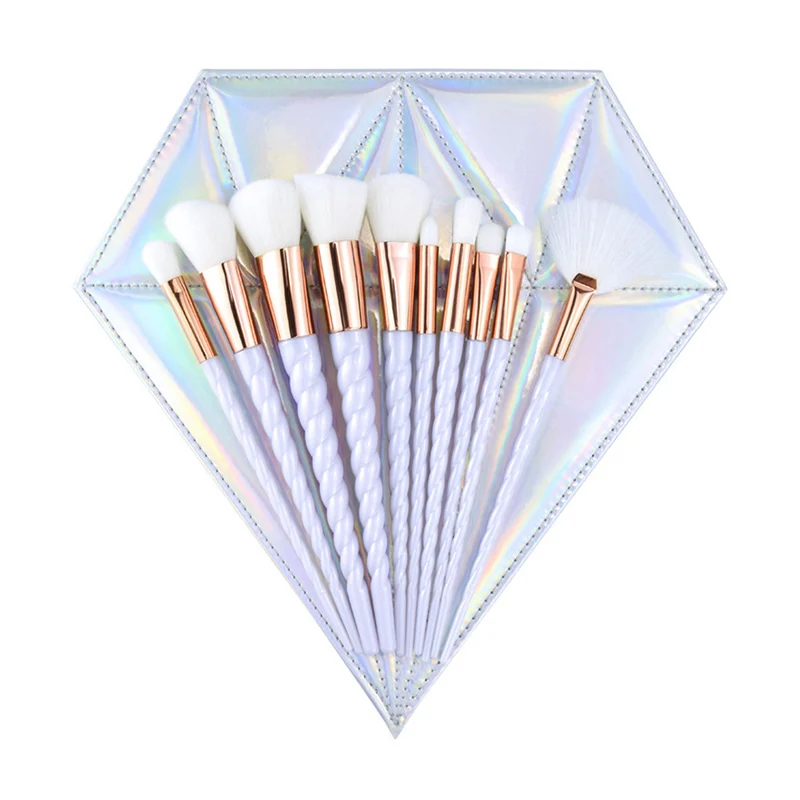 Набор кистей для макияжа в виде единорога органайзер и основы лица кисти чехол