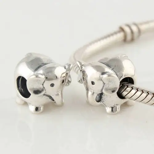 Elephant 925 Sterling Silver Screw Core Spacer Charm Bead Jewelry Findings For European Troll Bracelet|Бусины| |
