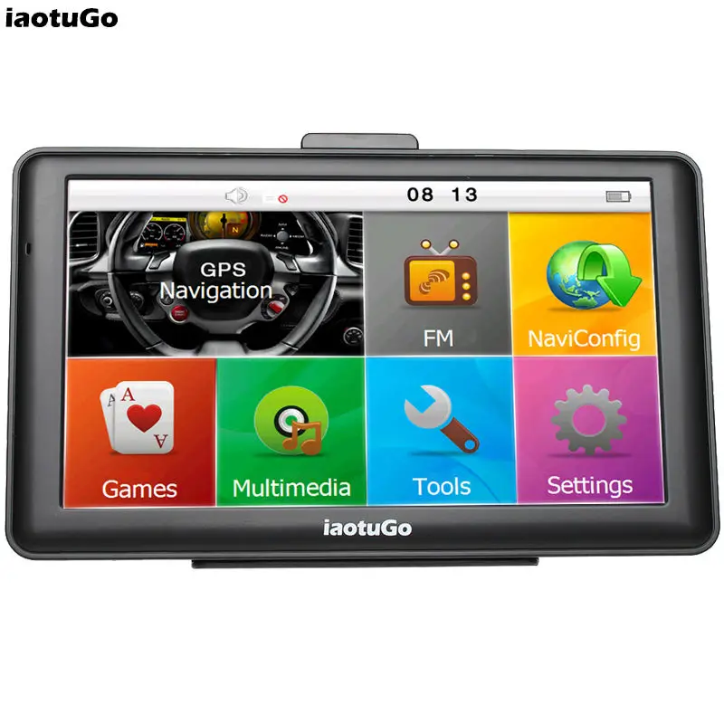 IaotuGo 7 дюймовый емкостный GPS навигатор автомобильный грузовик 256M 8G Bluetooth AVIN FM игры