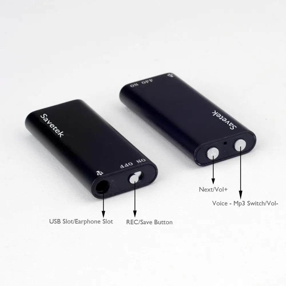 Savetek маленький миниатюрный usb флеш-накопитель голосовой активированный 8 ГБ 16 ГБ Цифровой диктофон с MP3-плеером 384 кбит/с Запись черный