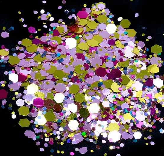 11-50g in one bag 50g/bag Chunky Glitter Nail Sequins Iridescent Flakes Ultra-thin Colorful Mixed Paillette Festival Glitter Cosmetic Face Glitter - Цвет: 11-50g in one bag