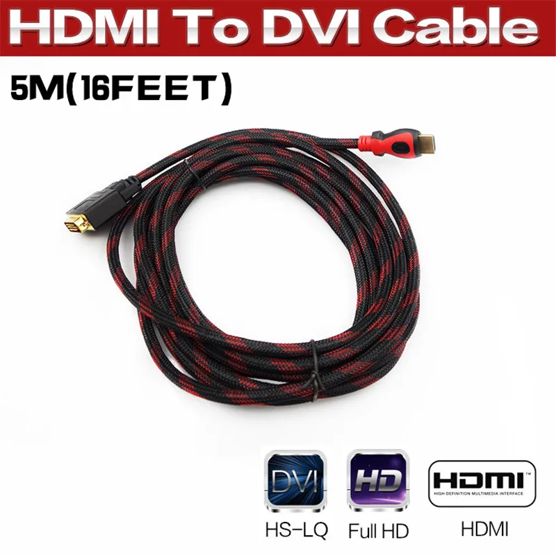Позолоченный Кабель HDMI к DVI 24 + 1 Разъем Адаптер конвертер 1.5 м 3 5 Micro usb кабель Для 1080