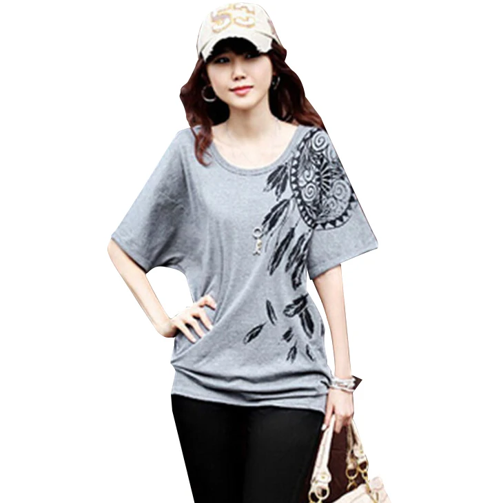 2021 летние футболки женская футболка с цветочным принтом Хлопковая одежда