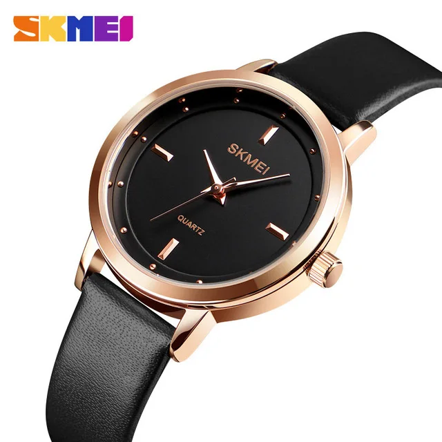 SKMEI бренд Высокое качество для женщин часы роскошные кожаные женские Montre Femme