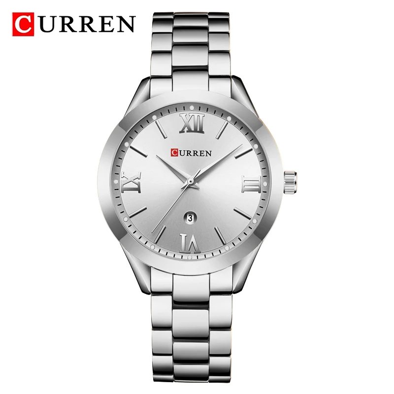 CURREN 9007 роскошные часы из розового золота, женские часы, Топ бренд, модные женские часы, подарок для влюбленных, Relogio Feminino Montre Femme - Цвет: Silver