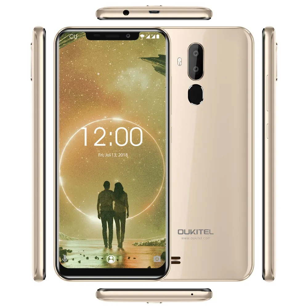 OUKITEL C12 6,1" 19:9 Android 8,1 смартфон 2 Гб ОЗУ 16 Гб ПЗУ отпечаток пальца ID мобильный телефон MTK6580 четырехъядерный 3300 мАч разблокировка