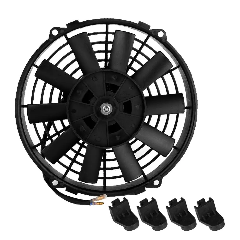 12V 24V 80W 9inch Universal Car Curved Blade Air Conditioner Condenser Electric Cooling Fan A/C Cooling Fan Car Accessories New