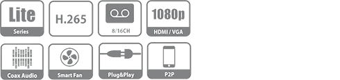 Dahua XVR5108HE-X XVR5116HE-X 8/16 канальный Penta-brid 1080P Мини 1U Цифровой видеорегистратор поддерживает HDCVI/AHD/TVI/CVBS/IP