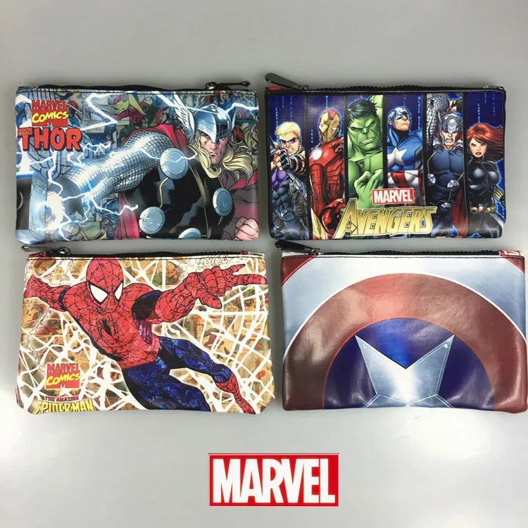 Кошелек в стиле аниме Avengers League вокруг манвей Человек паук Железный человек США