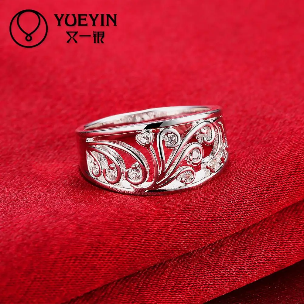 Посеребренные Свадебные Кольца для невесты модные ювелирные изделия bague argent романтические Высокое качество женские кольца