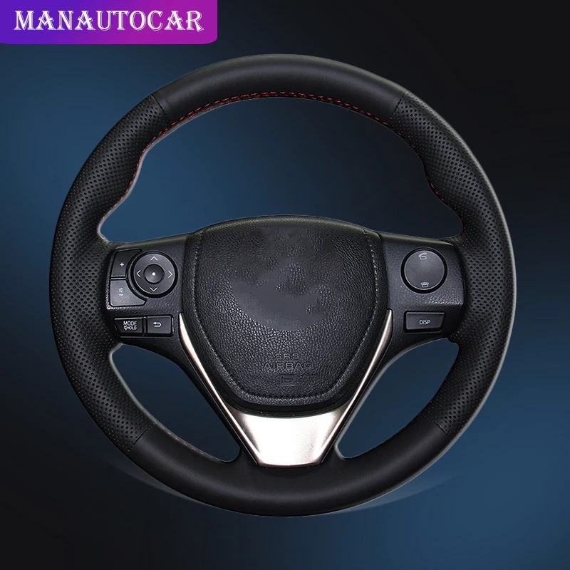 Автомобильная оплетка на крышке рулевого колеса для Toyota RAV4 2013- Corolla- Auris 2013- Scion iM авточехлы на колеса