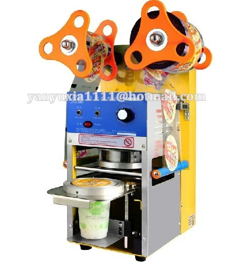

Guaranteed 100% New 220V Stainless Steel LED Display Automatic Plastic Cup Sealer Bubble Tea Cup Sealing Machine