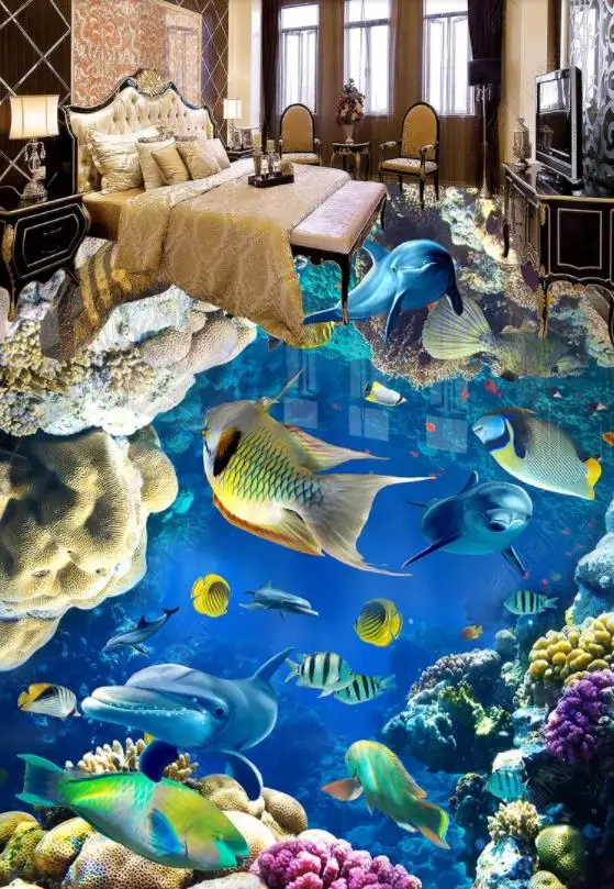 Самоклеящиеся 3D-обои Ocean World для пола обои гостиной спальни ванной детской