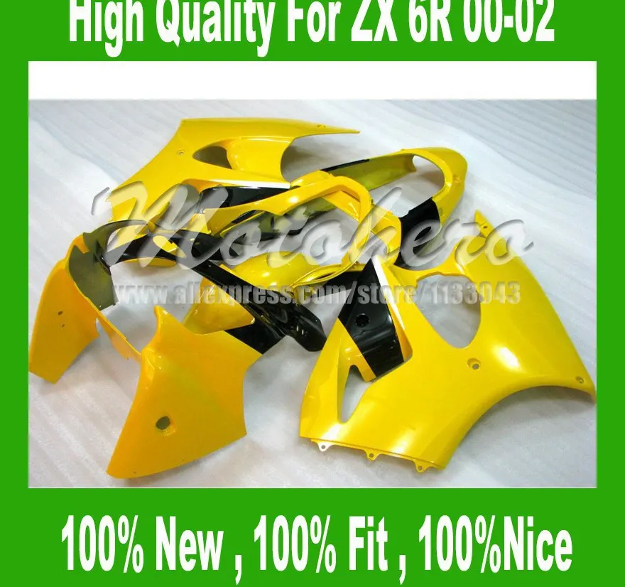

MTHABS Fairing For KAWASAKI NINJA ZX 6R 2000 2001 2002 ZX6R 00 01 02 ZZR600 motorcycle Fairings kit Yellow white #YY67H