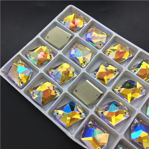 001PS Paradise Shine TopStone K9 Стекло Кристалл 13x17 мм космический пришить Камень плоской задней Швейные бусины более Цвета смешивания - Цвет: 001PS Paradise Shine