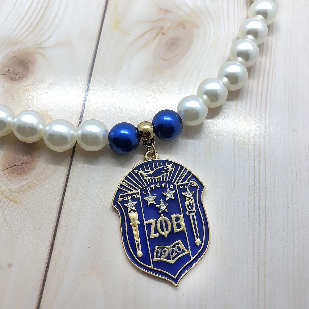 Популярное эмалированное металлическое ожерелье ZETA PHI BETA sorority с символами