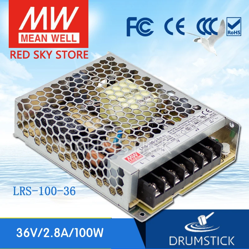 Бренд MEAN WELL представляет LRS-100-36 е-байка 36В 2.8A meanwell LRS-100 е-байка 36В 100,8 Вт один Выход переключение Питание