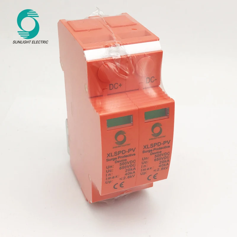 Горячая 2p 500v Солнечная энергия dc Защита от перенапряжения, Солнечная dc spd, фотоэлектрическая система, устройство защиты от перенапряжения
