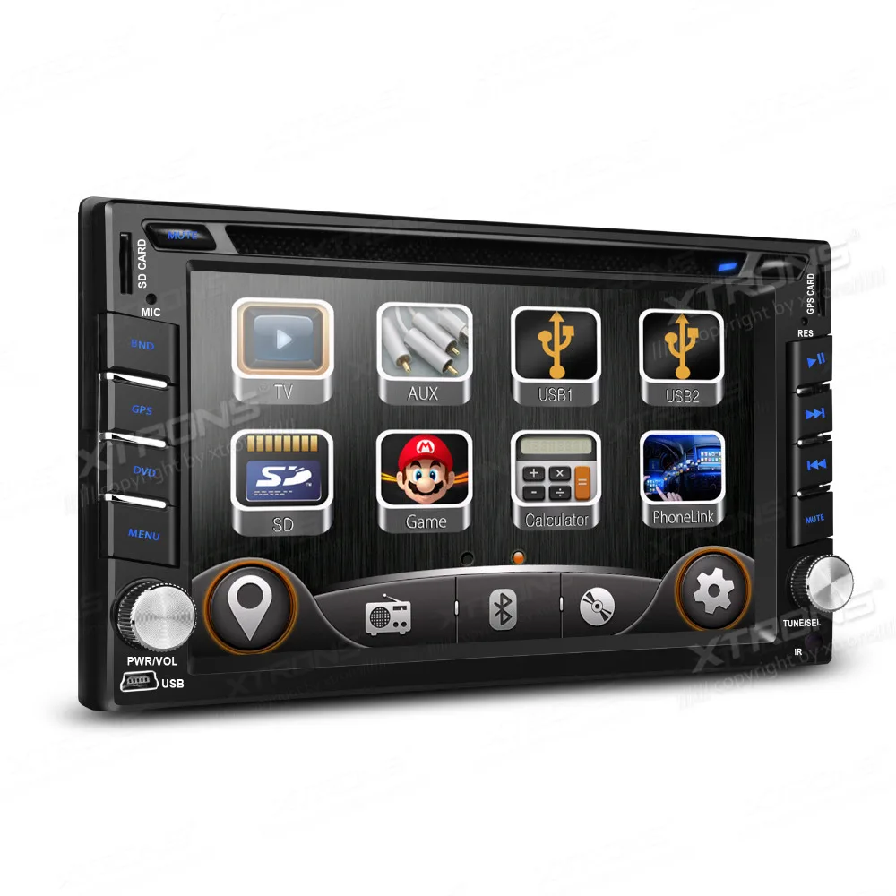XTRONS 6 2 дюймовый HD сенсорный экран din автомобильный DVD плеер GPS навигация Рулевое - Фото №1