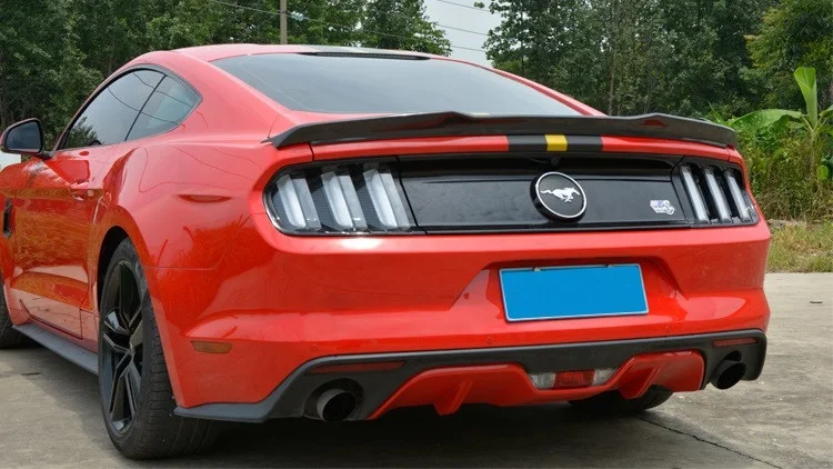 В Стиль для Ford Mustang 2 двери купе углеродного волокна задний карбоновый спойлер Mustang крыло спойлера