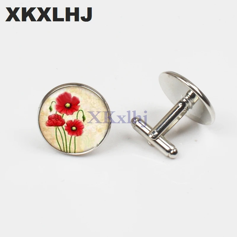 Новые ювелирные украшения XKXLHJ манжеты с красной стеклянной пуговицей и цветами