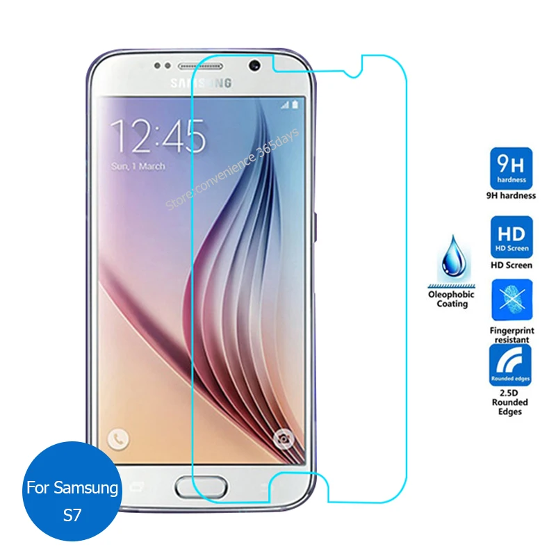 

2PCS For Samsung GALAXY S7 Tempered Glass Screen Protector 2.5 9h safety Protective Film on S 7 SM G930 G930F SM-G930F G 930F