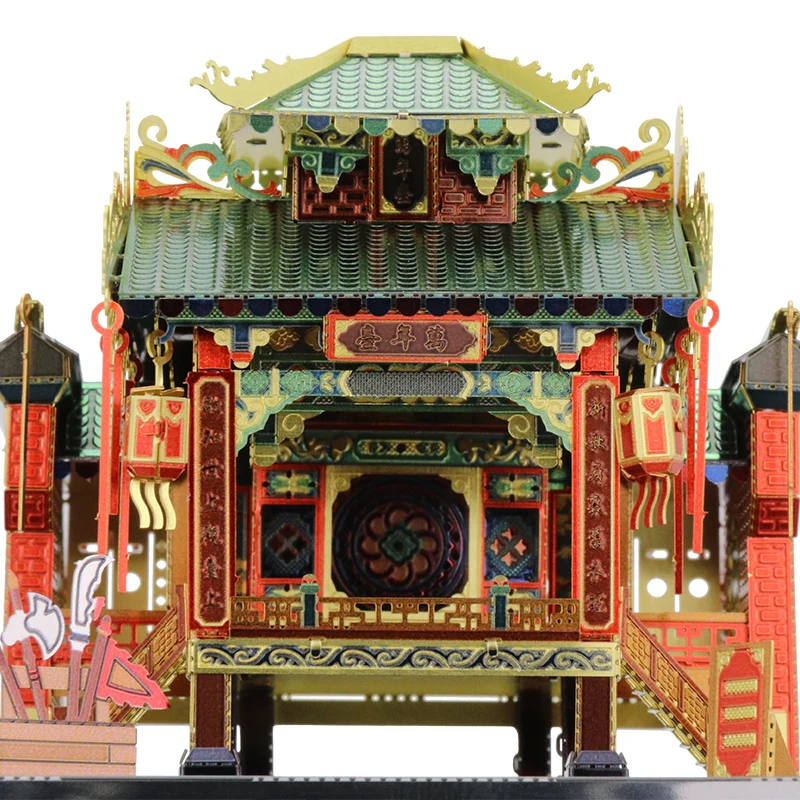 Металлический 3D пазл MU Chinatown модель со светодиодсветильник кой для