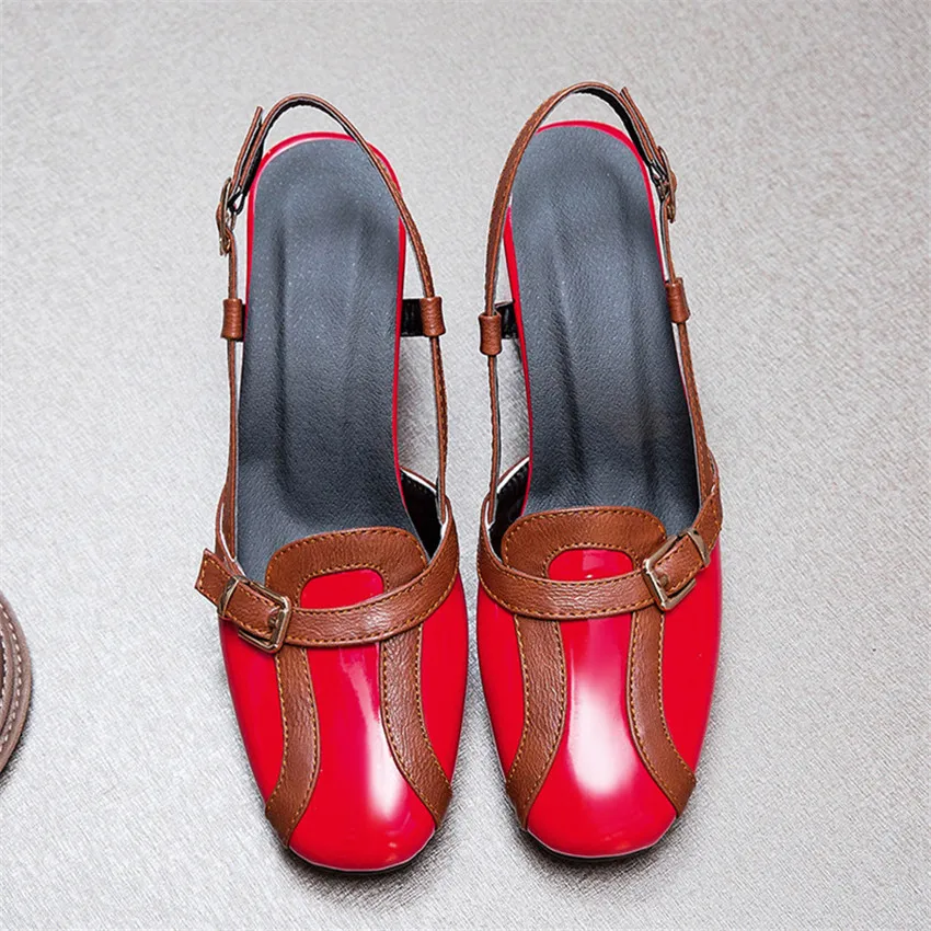 Женская обувь с круглым носком на невысоком каблуке Римские сандалии гладиаторы