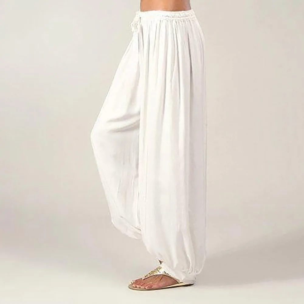 

Womail Women Pants Summer Fashion Ladies Solid Loose Pants Baggy Trousers Casual High Waist Long Harem Pants 2019 J61