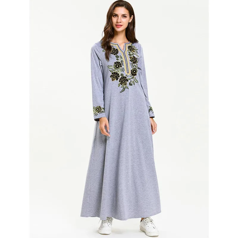 Женское мусульманское платье Кафтан Abaya элегантное вечернее с карманами и