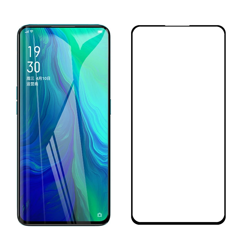 9H Черная защитная пленка с полным покрытием закаленное стекло для OPPO Reno 2 Защита