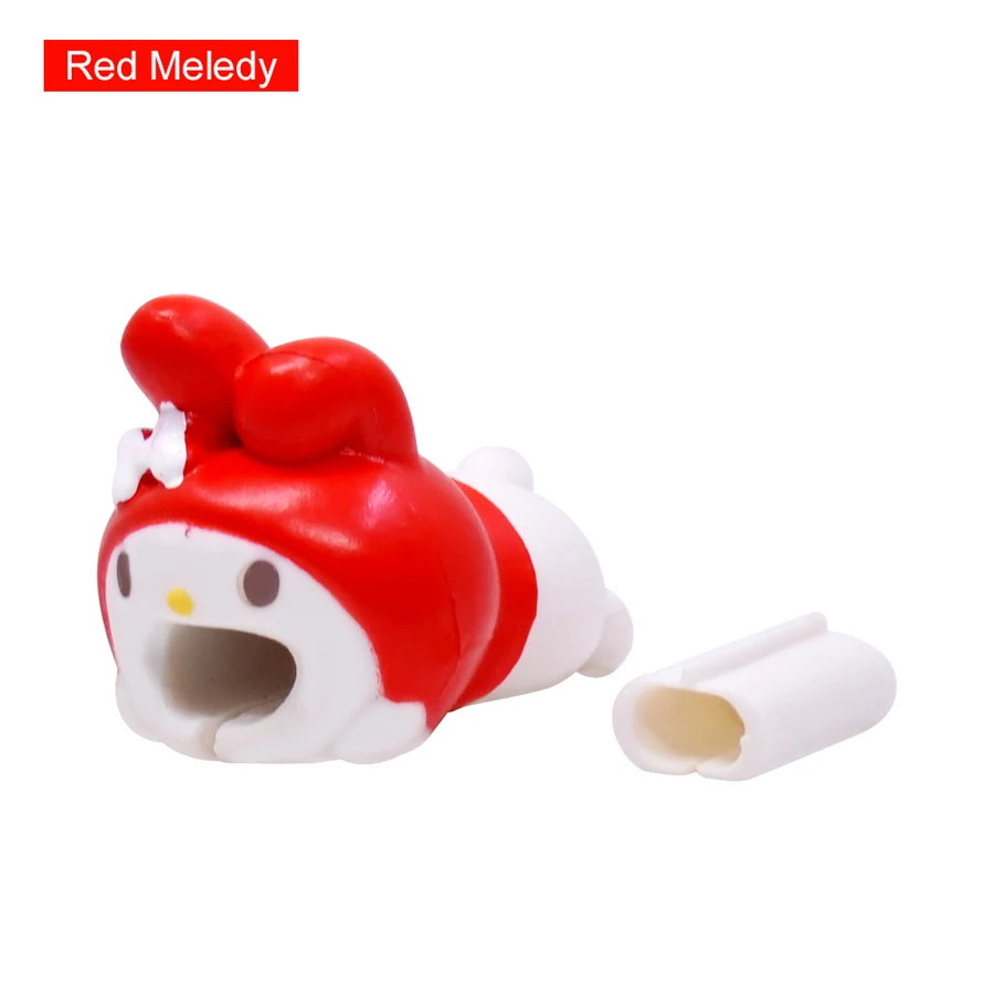 Red Meledy CHIPAL милый укус животное кабель протектор органайзер для iPhone USB зарядное устройство провода моталки Chompers кунжута стежка мультфильм укусов держатель - Цвет: Red Meledy
