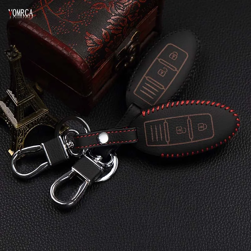 Новый дизайн прошитый вручную кожаный чехол для автомобильного ключа