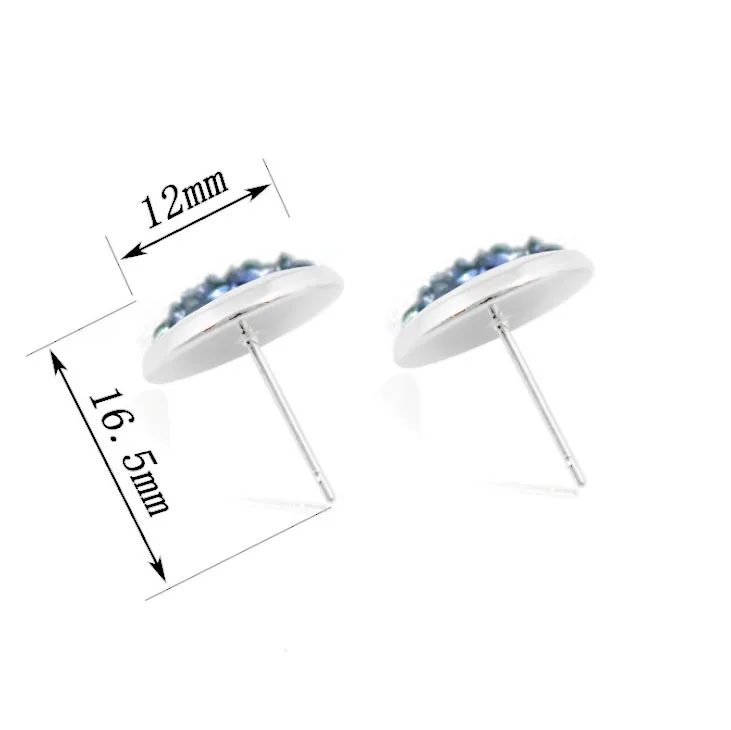 Новые винтажные круглые серьги гвоздики с искусственным камнем 9 цветов