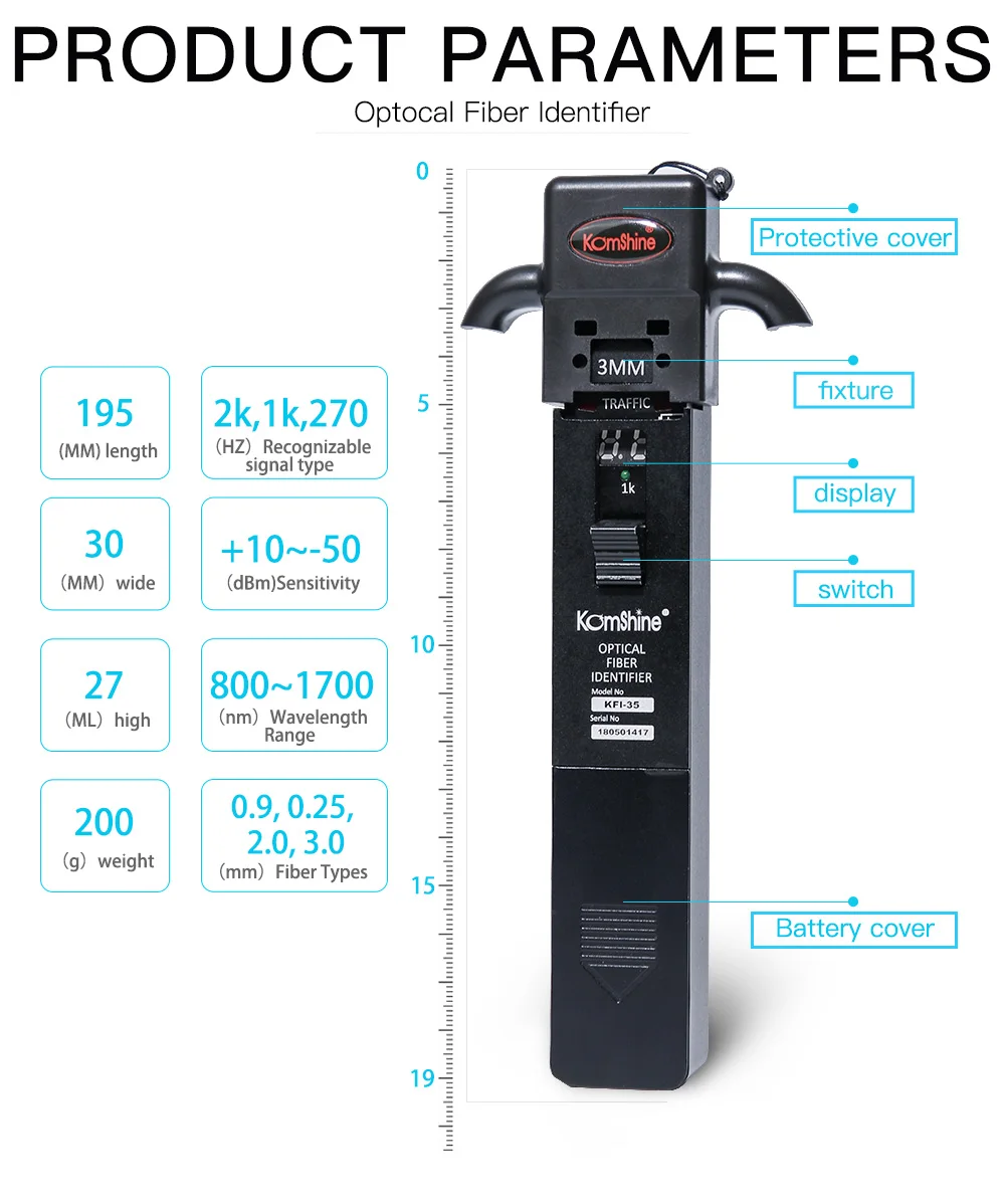Акция Komshine KFI-35 идентификатор оптического волокна 800-1700nm Live Fiber идентификатор детектор Identificador de Fibra оптика