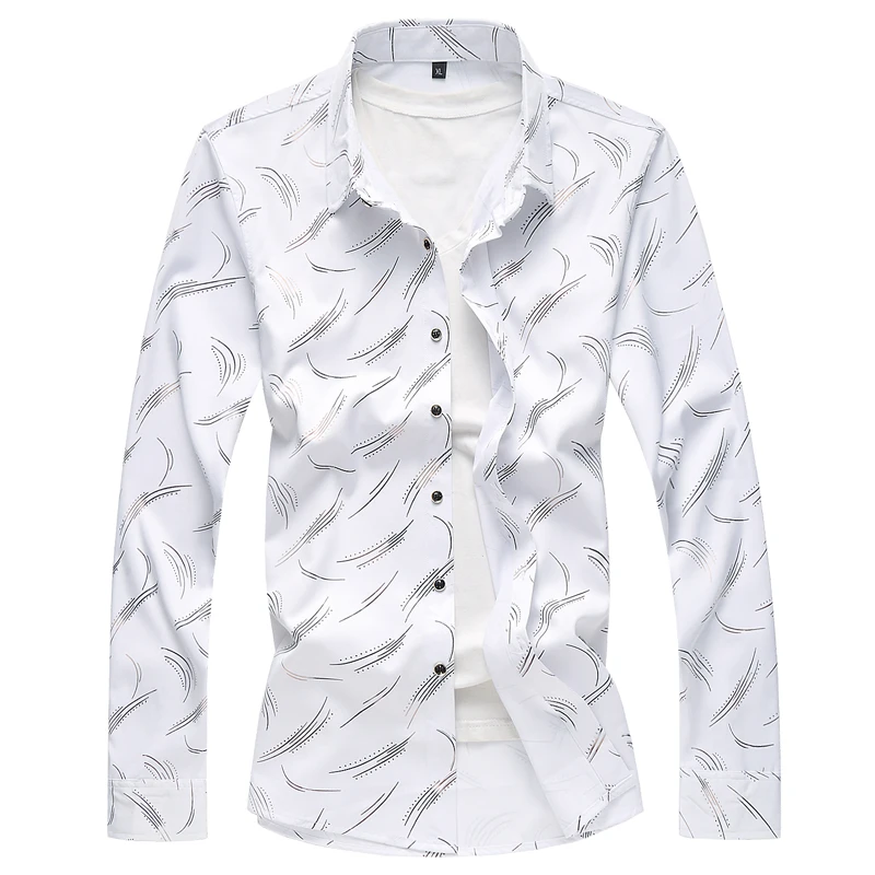 Мужская Повседневная рубашка с длинным рукавом размеры до 7XL|Повседневные