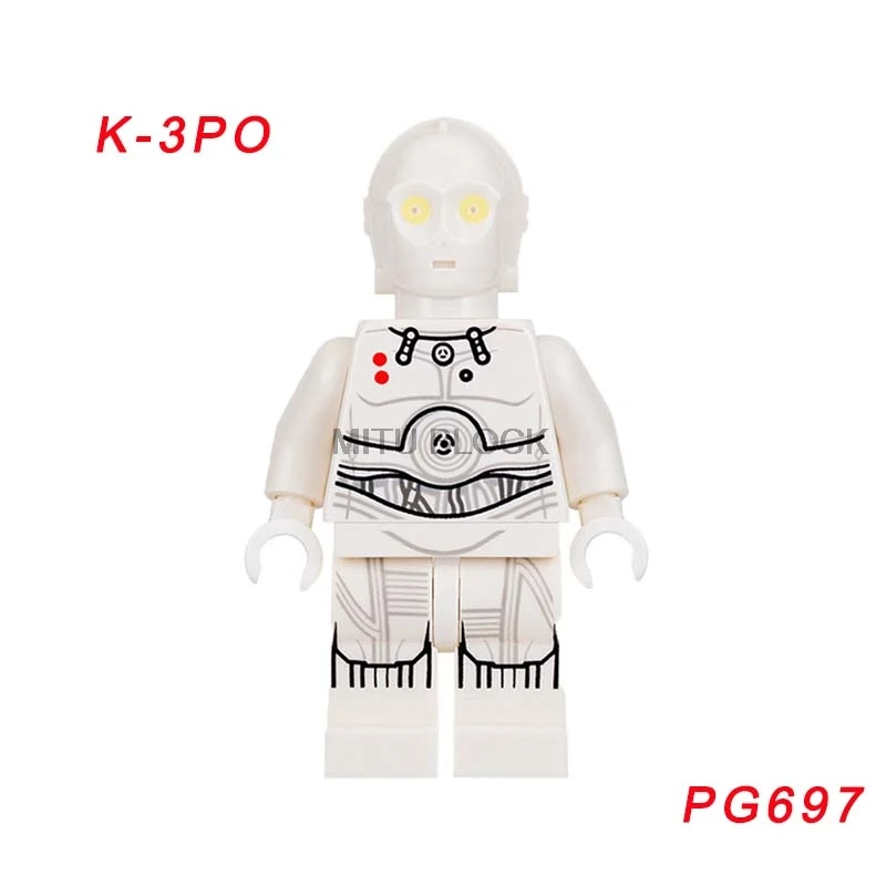 pg697 Одиночная распродажа, Звездные войны, космические войны, робот C3Po R2D2, C-3Po, R2-D2, Звезда смерти, дроид, Звездные войны, фигурки, строительные блоки - Цвет: pg697