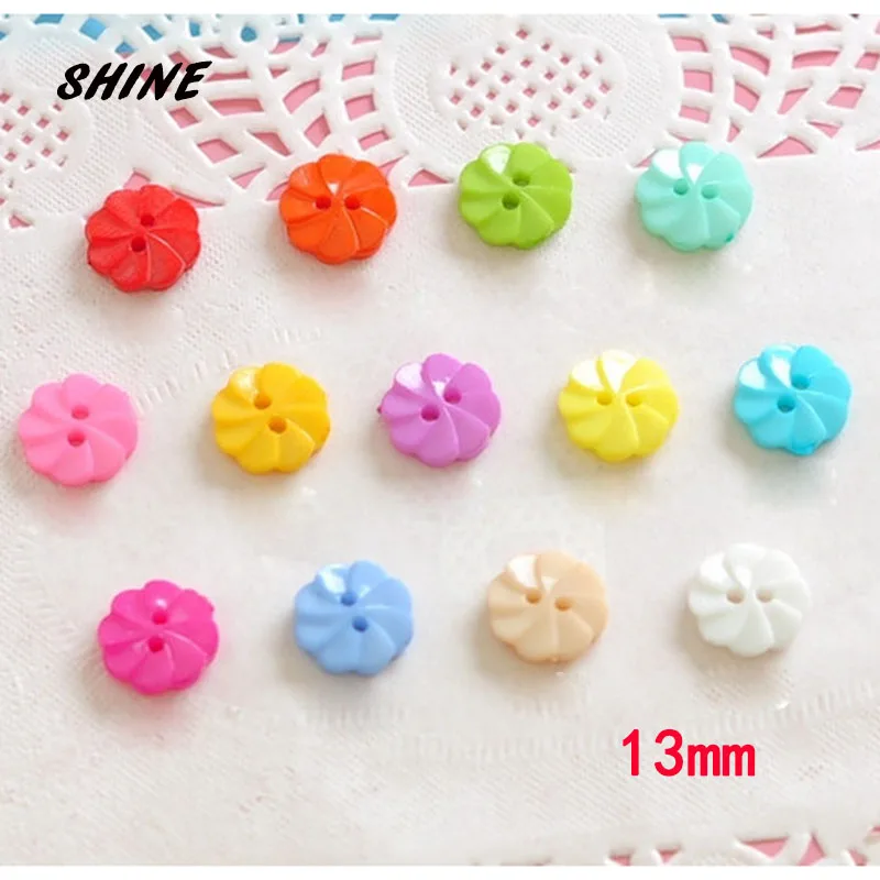 Блестящие пластиковые швейные пуговицы для скрапбукинга Круглый разноцветный