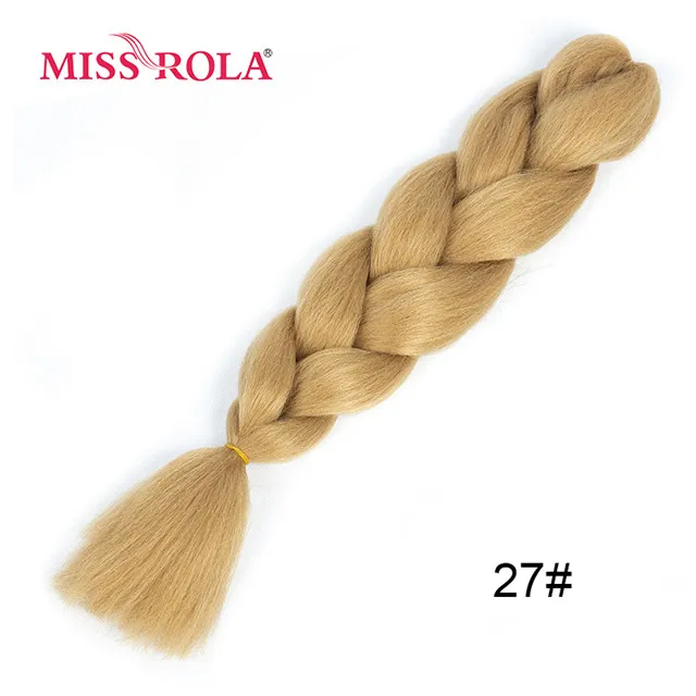 4/27HL Miss Rola, Омбре, синтетические волосы, Джамбо, плетение, 24 дюйма, высокотемпературное волокно, вязанное крючком, огромные косички, 100 г, Радужный Омбре, цвет - Цвет: 4/27HL