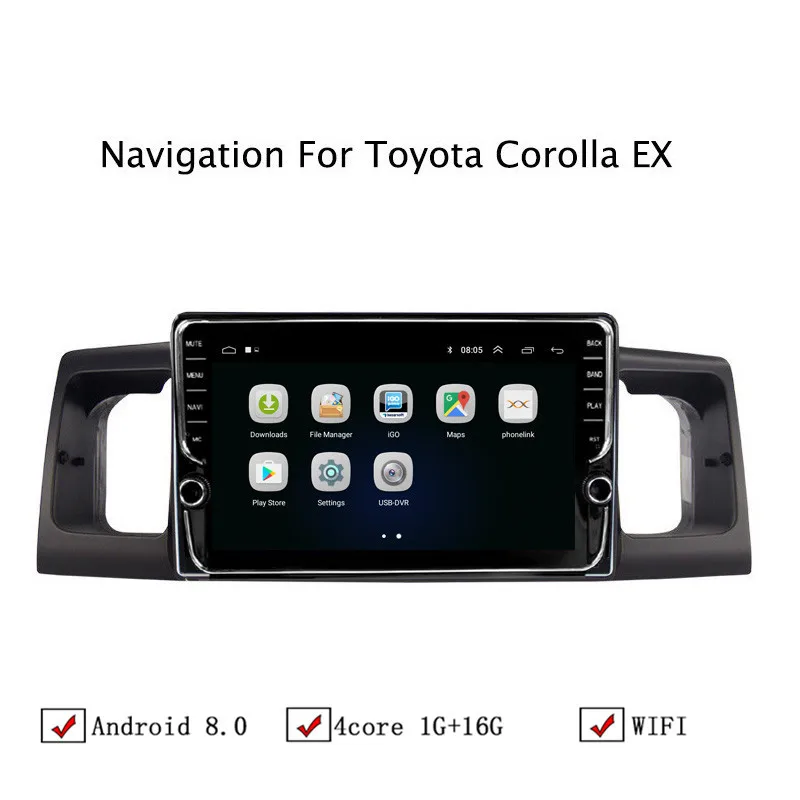 9 "Android 8 1 автомобильный gps навигатор для Toyota Corolla EX 2004 2005 2006 2007 2008 2009 2013