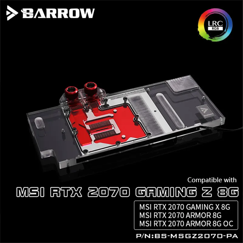 Барроу полное покрытие GPU водный блок для MSI RTX2070 игровой Z VGA 5 в 3PIN LRC2.0 BS-MSGZ2070-PA |