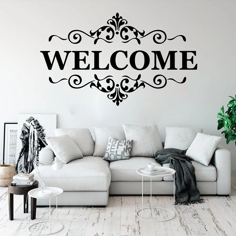 

Vinyl wall stickers welcome to our home wall decals, welcome quotes decals, welcome, office bedroom decor KT29