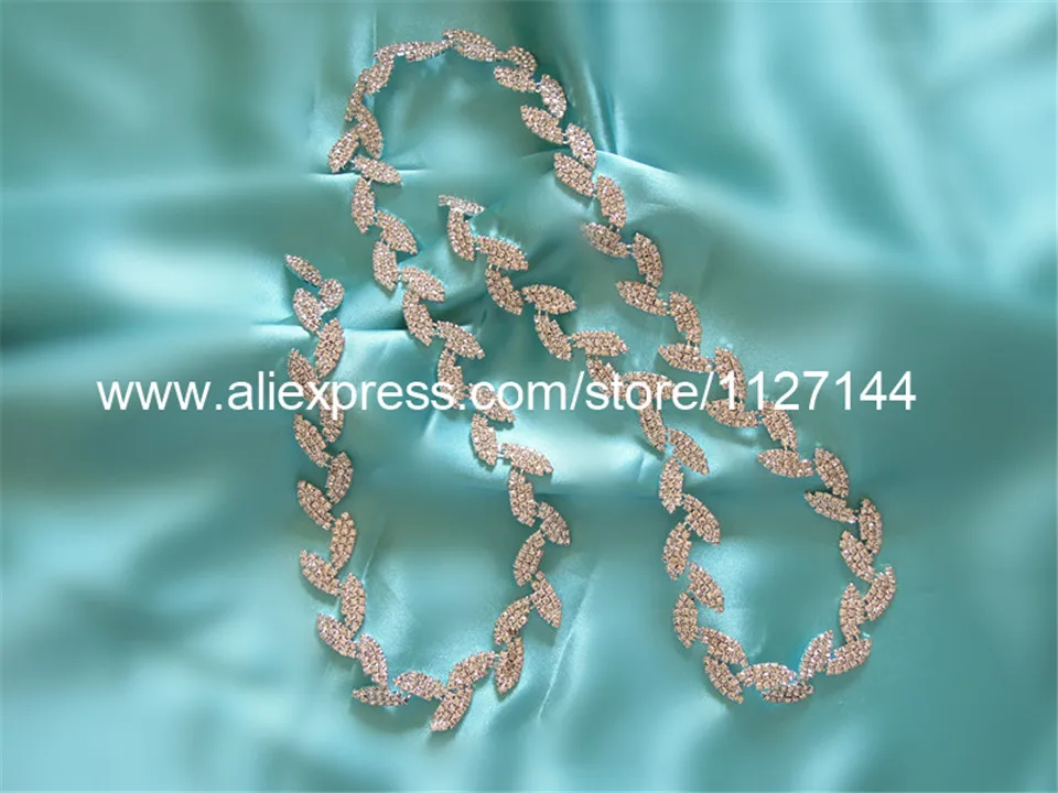 

(10 yards) Wholesale silver clear rhinestone trim for wedding evening dresses WDD0666