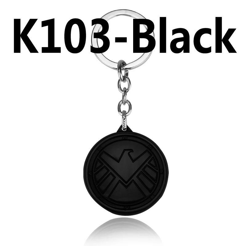 black Фильм Marvel агенты Щ. И. Т. Логотип античная бронза 5 см металлический брелок Новое поступление ювелирные изделия кулон брелок подарок - Цвет: black