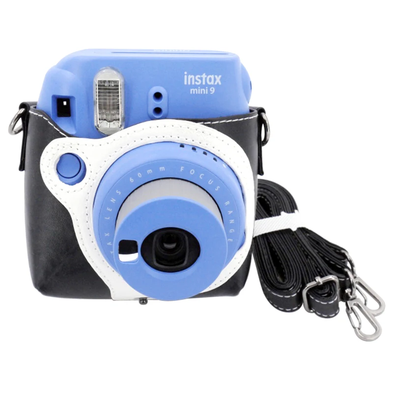 Fujifilm Instax Mini 9 Cobalt Blue Instant Camera + Fuji Film 40 Sheets PU Leather Protector Black Case Bag | Электроника